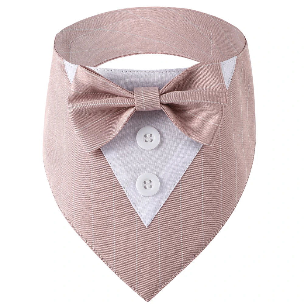 Elegant Stripe Pink Tuxedo Dog Bandana