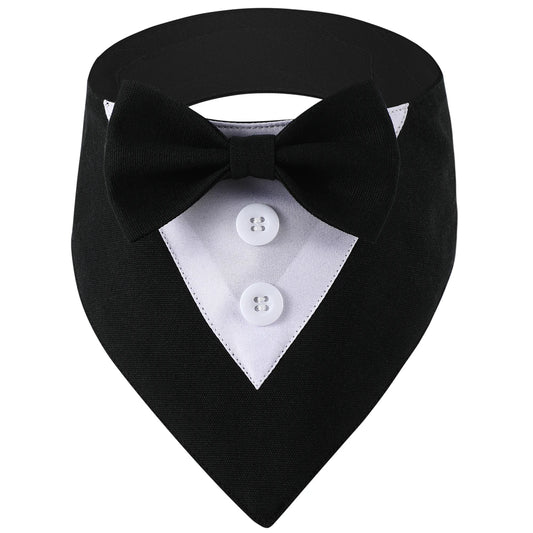 Elegant Black Tuxedo Dog Bandana