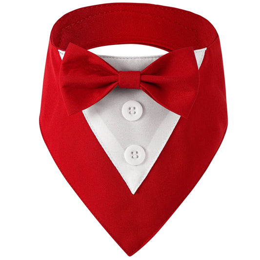 Elegant Red Tuxedo Dog Bandana