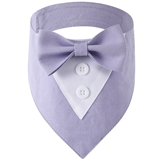 Elegant Purple Tuxedo Dog Bandana