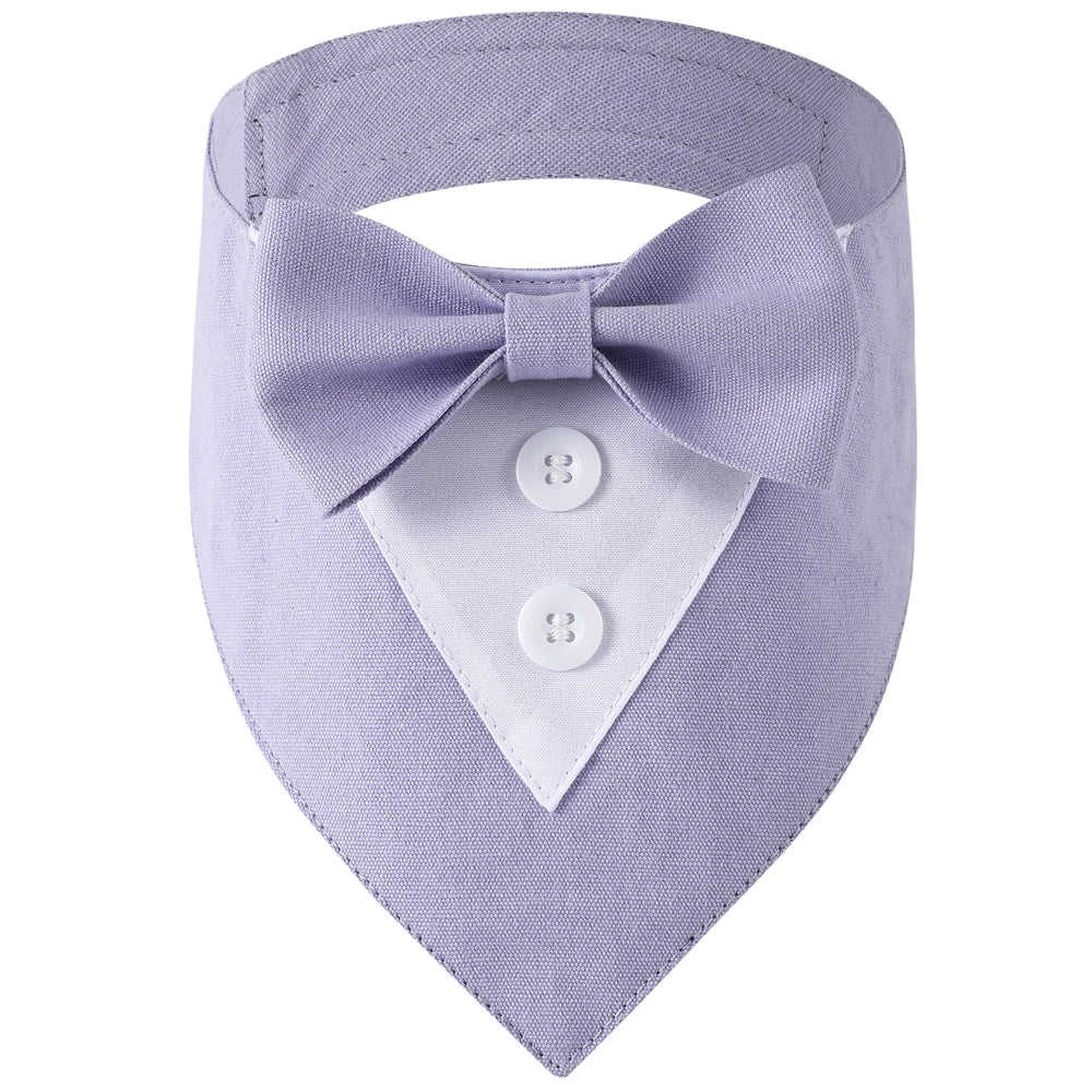 Elegant Purple Tuxedo Dog Bandana